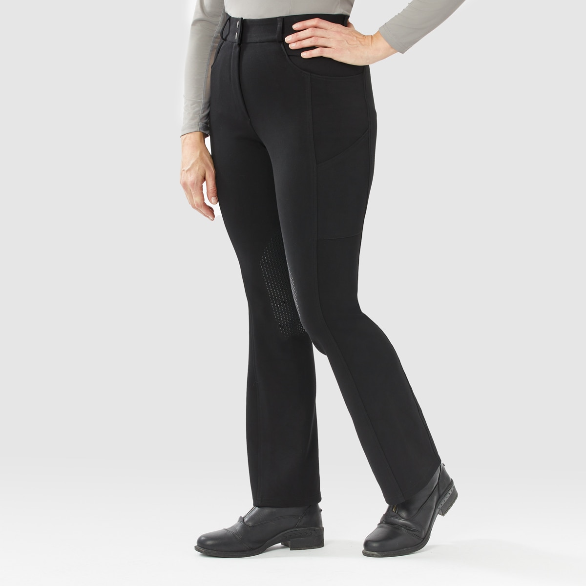 Piper Knit Everyday High-Rise Boot Cut Breeches by SmartPak - Knee Patch - Image 3