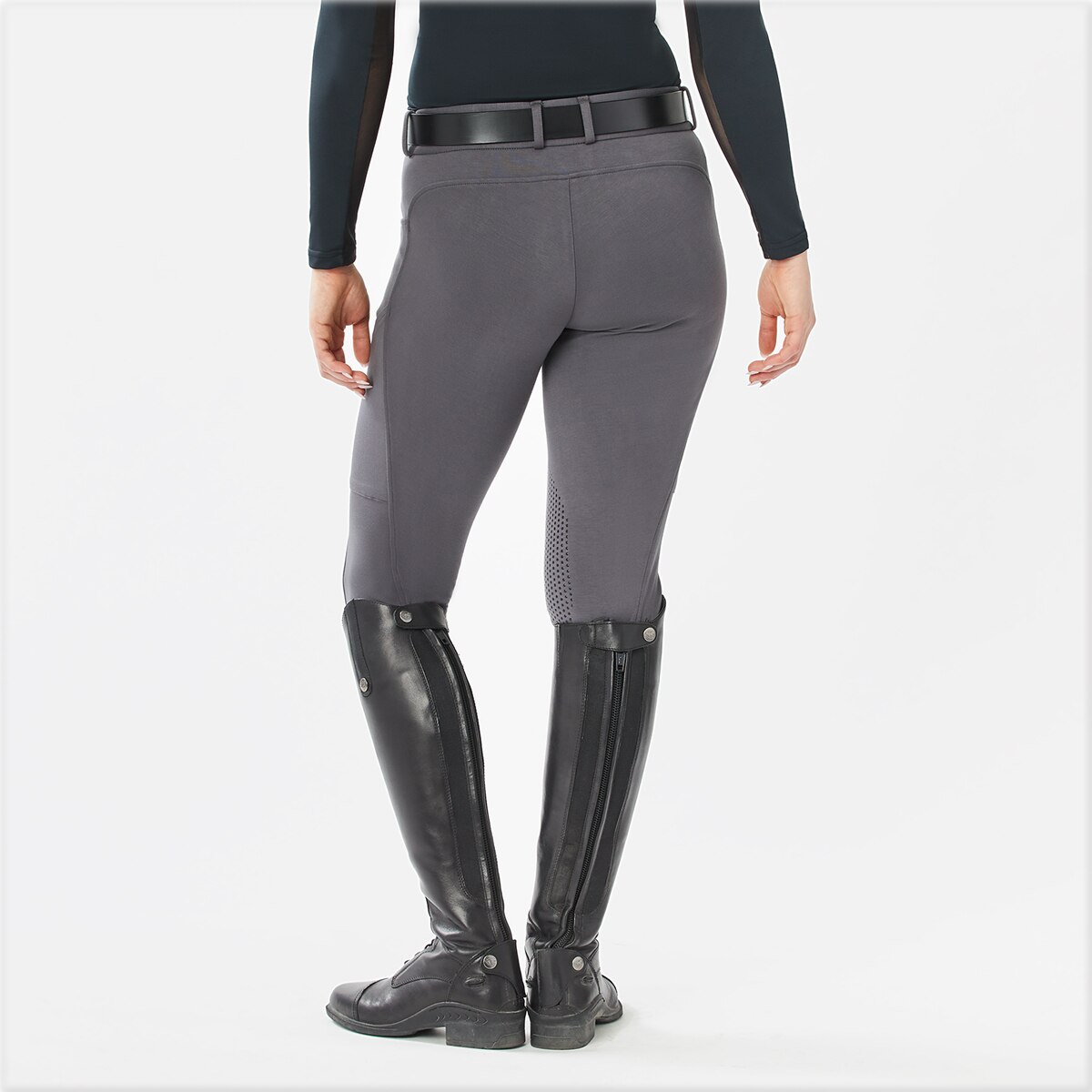 Piper Knit Everyday Mid-Rise Breeches by SmartPak - Knee Patch - Image 2