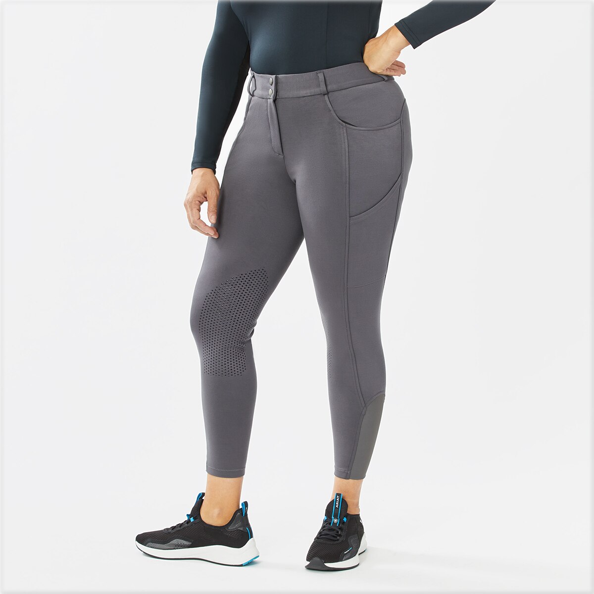 Piper Knit Everyday Mid-Rise Breeches by SmartPak - Knee Patch - Image 3