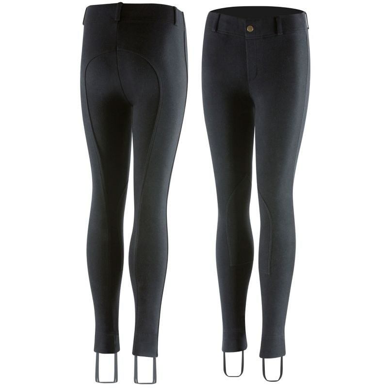 Horze Nora Kids Pull-On Knee Patch Jods XXS Black - Image 3