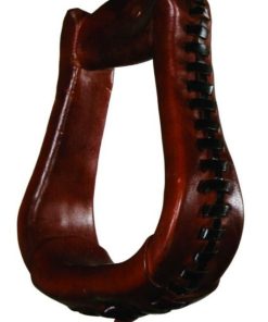 Alternative view of Circle Y Leather Laced Stirrup 3 Walnut