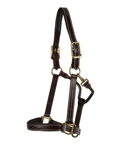 Huntley Fancy StitchLeather Pad Halter Full Havana