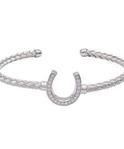 Kelly Herd Italian Weave Horseshoe Bracelet Large