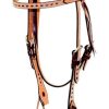 Cowboy Tack Roughout Buckstitch Browband Headstall