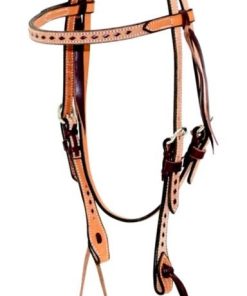 Cowboy Tack Roughout Buckstitch Browband Headstall