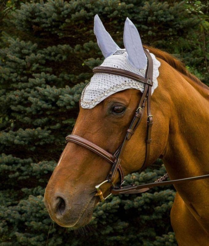 Equine Couture Fly Bonnet with Pearls and Crystals - Image 6