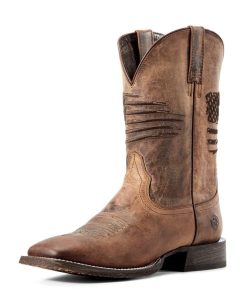Ariat Mens Circuit Patriot Sq Toe Tan Boots