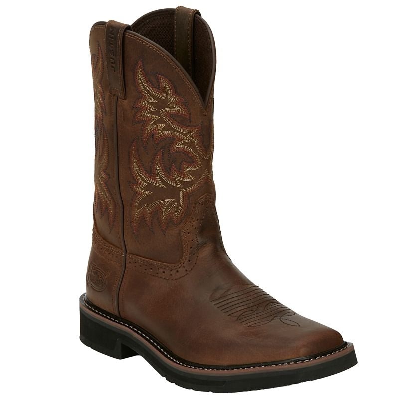 Justin Mens Stampede Sq Rugged Work Boots - Image 2