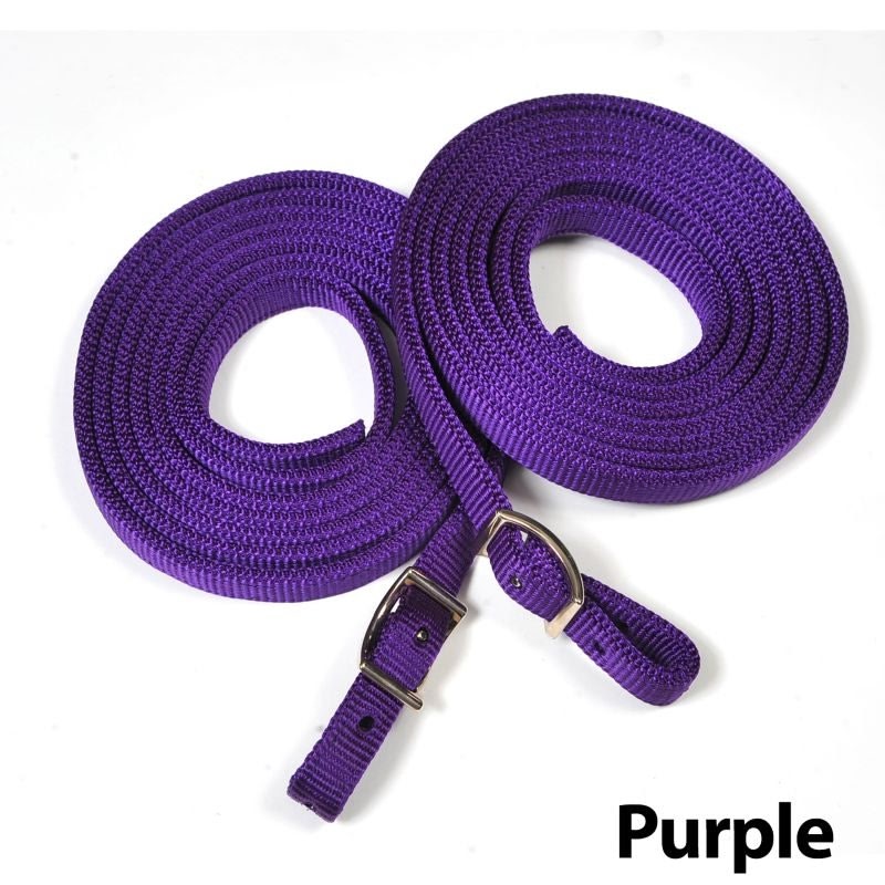 Fabtron Doubled Nylon Split Reins 7FT Red - Image 4