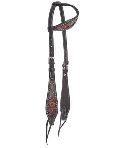Circle Y Dark Flash AZ Flower One Ear Headstall