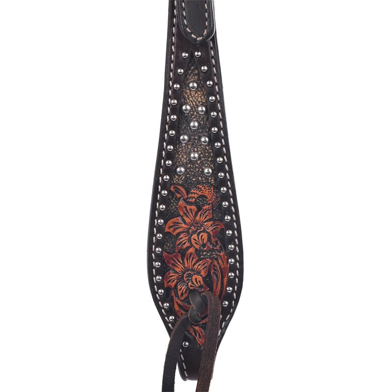 Circle Y Dark Flash AZ Flower One Ear Headstall - Image 2