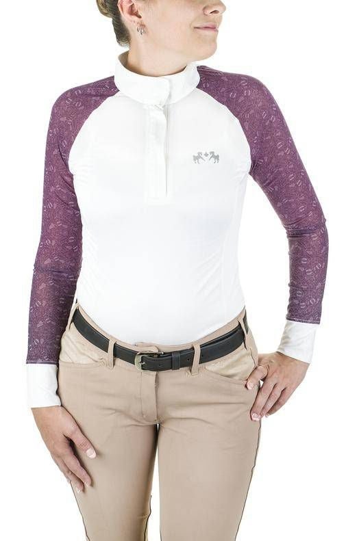 Equine Couture Ladies Smyrna Show Shirt X-Small Da - Image 3