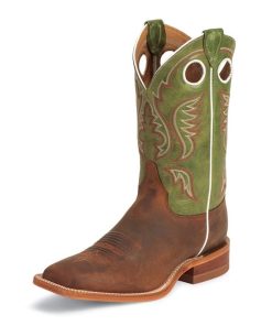 Justin Mens Bent Rail Sq Toe Boots