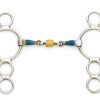 Centaur SS 3 Ring Gag With Loose Copper Roller Disks