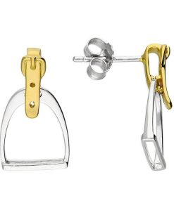 AWST Two-Tone English Stirrup Earrings