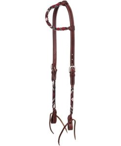 Beaded Red Diamond One Ear Headstall