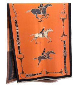 Alternative view of AWST Hunter Horses Acrylic Cashmere Scarf