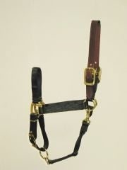 Adjustable Halter with Leather Crown Yearling Blk - Image 4