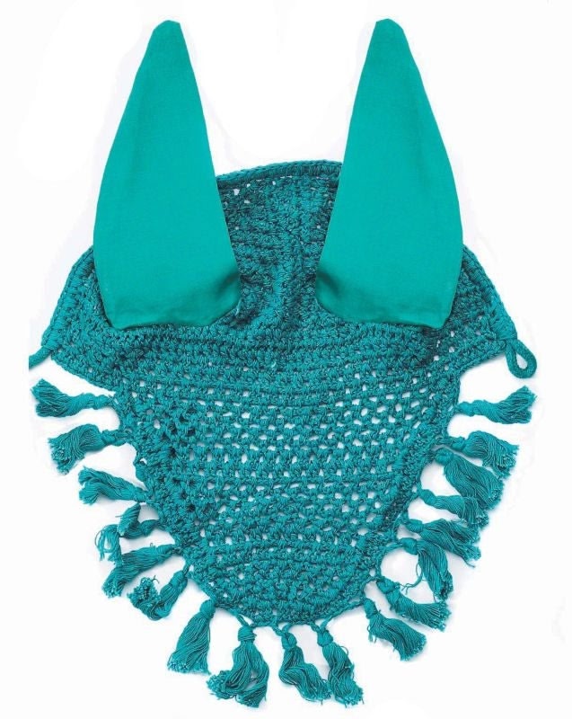Horse Fare Crochet Ear Net with Tassels - Image 2