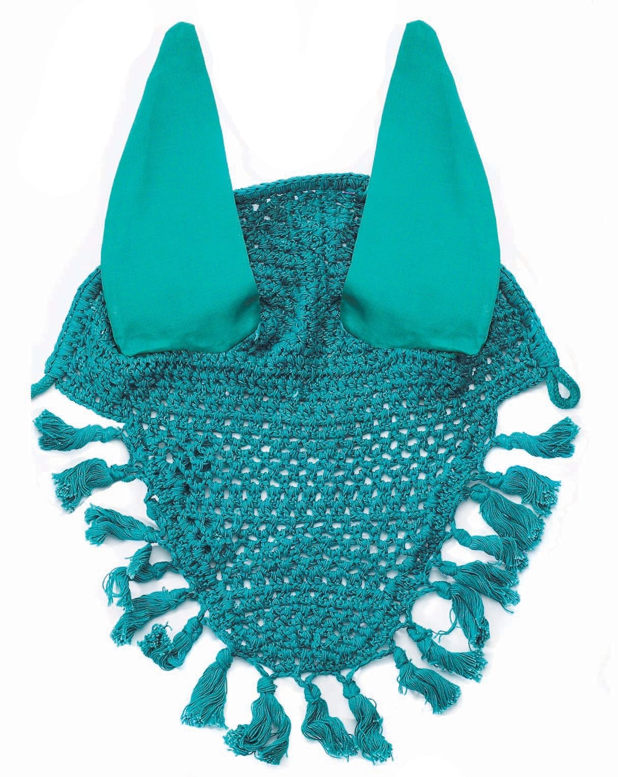 Horse Fare Crochet Ear Net with Tassels - Image 4