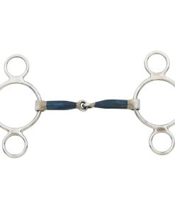 Blue Steel Jointed 2-Ring Gag Bit