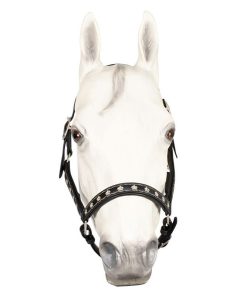 Alternative view of HDR Embroidered Royal Black Leather Halter
