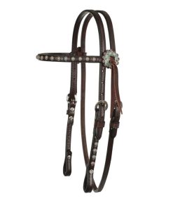 Circle Y Copper Patina Spots Browband Headstall