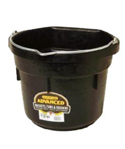 Flatback Plastic Bucket 12qt Black