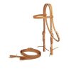 Browband Headstall/Reins-Tie Bit Ends 5/8in Bk/Gry