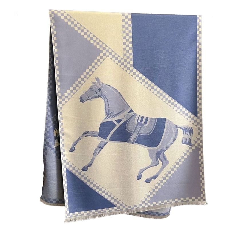AWST Horses in Blankets Cashmere Scarf - Image 2