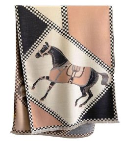 AWST Horses in Blankets Cashmere Scarf