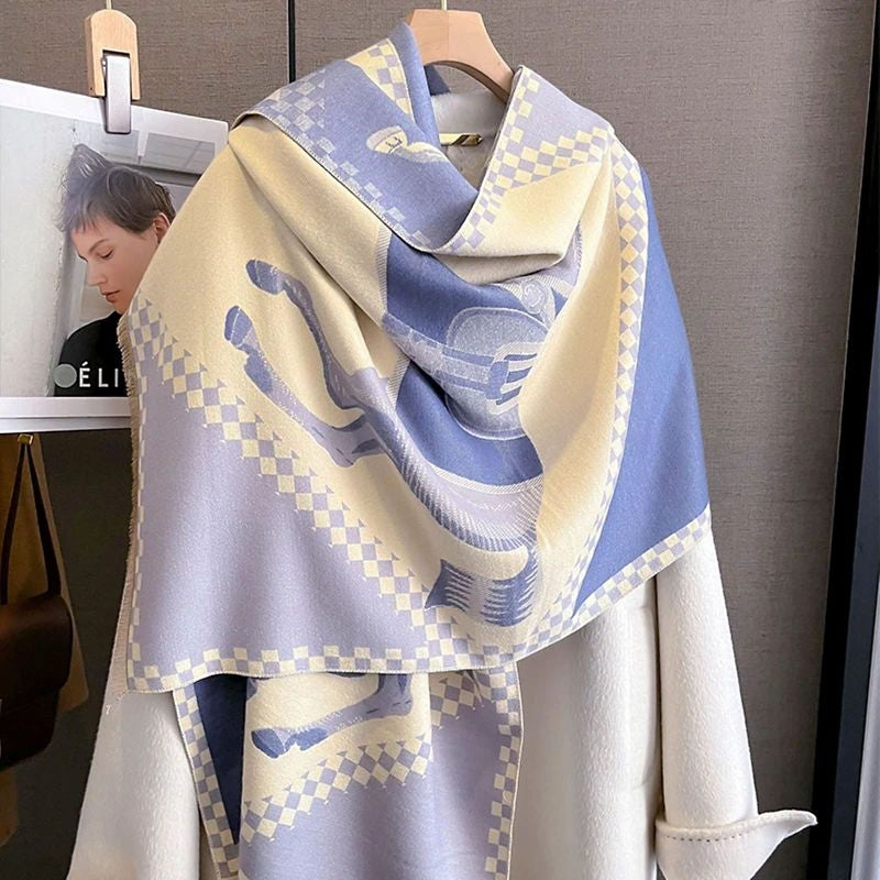 AWST Horses in Blankets Cashmere Scarf - Image 4