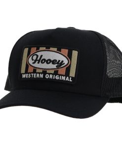 Hooey Sudan 5 Panel Trucker Hat with Rect Patch Black