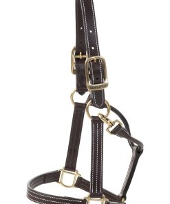 Alternative view of Huntley Leather Triple Stitch Halter with snap Full H