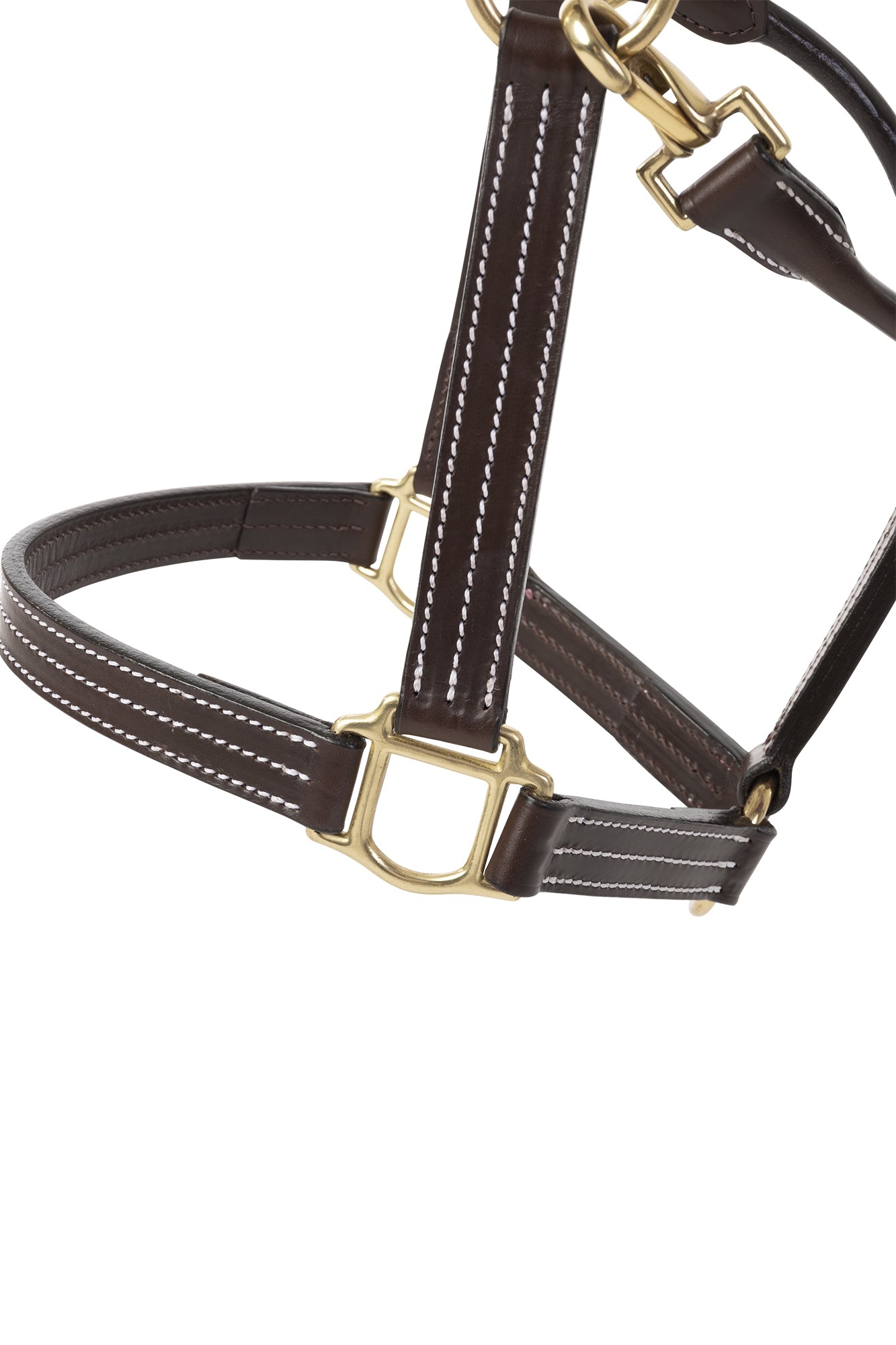 Huntley Leather Triple Stitch Halter with snap Full H - Image 4