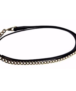 Henri De Rivel Leather Lead with 24In Chain