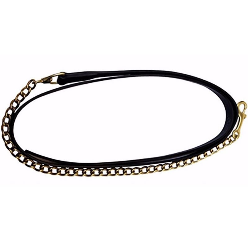 Henri De Rivel Leather Lead with 24In Chain