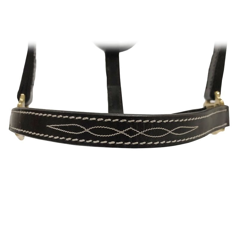 Huntley Fancy StitchAdj Leather Halter Pony Havana - Image 2