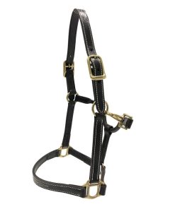 Huntley Fancy StitchAdj Leather Halter Pony Havana