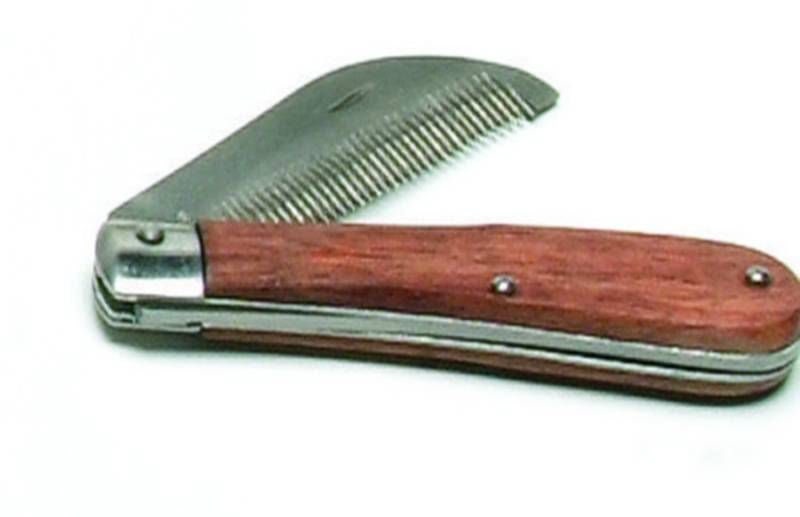 Folding Stripping Comb Wood Handle