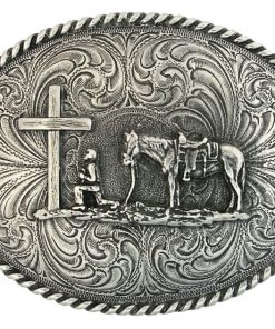 Christian Cowboy Attitude Belt Buckle Brn