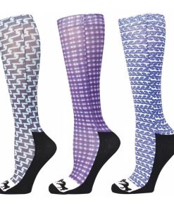 Equine Couture Lola Padded Boot Socks - 3 Pack Blu