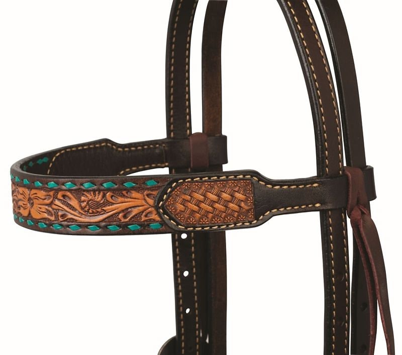 Floral Buckstitch B/Band Headstall - Image 2