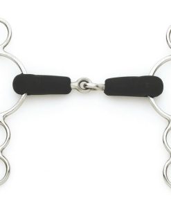 Alternative view of Centaur SS Jointed Rubber Mouth 3 Ring Gag