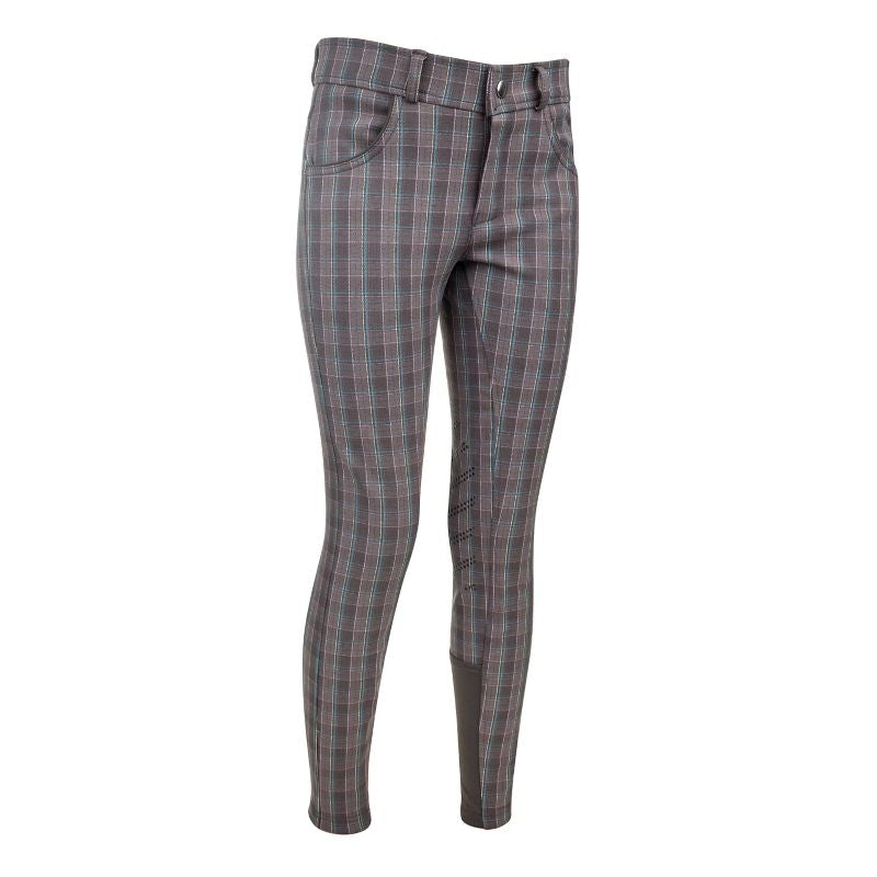 Ashley Classic Kids Knee Patch Breeches Gray/Teal - Image 2
