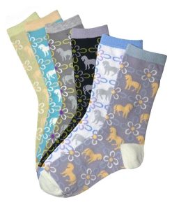 Horseshoe Blossoms Crew Socks 6 Pack