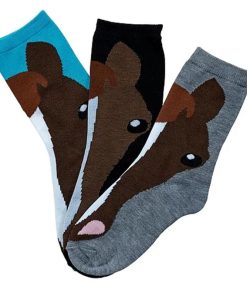 Horse Face Crew Socks 3-Pack