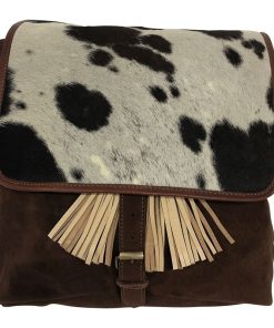 Huntley Cowhide Suede Designer Backpack Brown