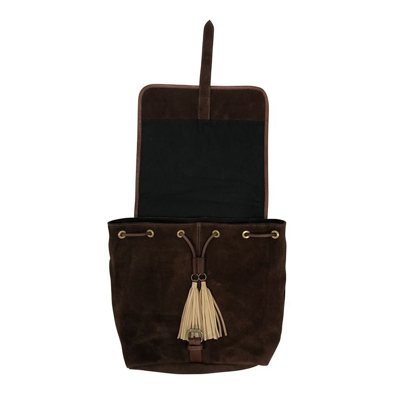 Huntley Cowhide Suede Designer Backpack Brown - Image 4