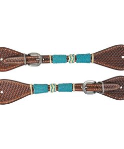 Circle Y Turq Roundup Ladies Spur Straps Reg Oil
